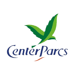 Center parcs logo on a green background.